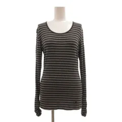 バーバリー ロンドン BURBERRY LONDON Tシャツ 1 ボーダー柄 ラウンドネック 袖ギャザー  黒 ブラック グレー /SX ■ECG007のサムネイル