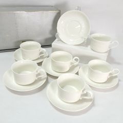 美品☆APILCO アピルコ フローラ カップ＆ソーサー 6客セット ホワイト