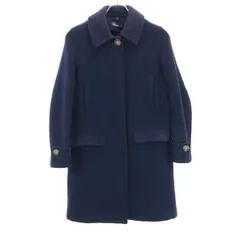 FRED PERRY フレッドペリー ウールブレンド ステンカラーコート S 紺 レディース 古着のサムネイル