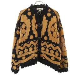 BALLY バリー 80s 90s イタリア製 オールド 総柄 長袖 ニットカーディガン 44 ブラウン レディース 古着のサムネイル