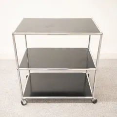 【展示品】USM  / ユーエスエム / Haller / ハラー / 1列2段  / キャスター付き / キャビネット / スチール / ブラック / 定価16万円のサムネイル