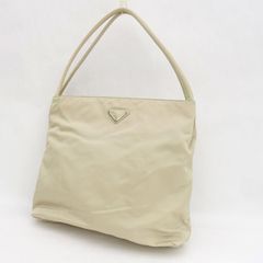 プラダ PRADA トートバッグ 三角ロゴ ベージュ肩掛け可 Y2K - メルカリ