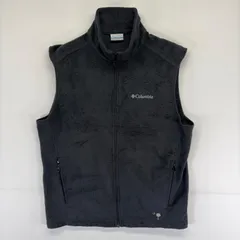 古着 コロンビア Columbia フリース ベスト ワンポイント ロゴ 刺繍 フルジップ アウトドア アウトドア M  ブラック系 メンズのサムネイル