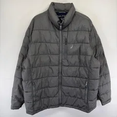 古着 ノーティカ NAUTICA ジャケット ロゴ 刺繍 大きいサイズ フルジップ 中綿 2XL  グレー系 メンズのサムネイル
