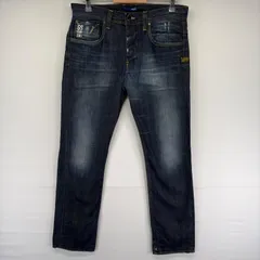 古着 ジースターロゥ G-STAR RAW イタリア製 デニム パンツ ストレート ボタンフライ ダメージ加工 w32 L32  ブルー系 メンズのサムネイル