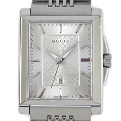 グッチ GUCCI 腕時計 Gタイムレス レクタングル 138.4/YA138403 デイト 夜光針 シェリーライン レクタンギュラー ディアマンテ サンレイ シルバー文字盤 SS クオーツアナログ 【中古】のサムネイル