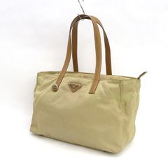 プラダ PRADA トートバッグ 三角ロゴ ベージュ肩掛け可 Y2K - メルカリ