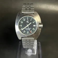 【稼働品】 Calvin Klein カルバンクライン 黒文字盤  クォーツ CK 腕時計 Y2K レトロ シルバー K1211 電池交換済み 動作確認済みのサムネイル