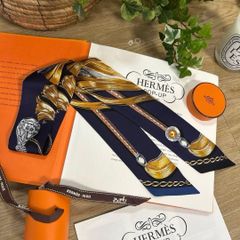 a99【極美品】2021秋冬 HERMESエルメスツイリー ジャンピング マリン