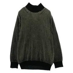 Yohji Yamamoto ヨウジヤマモト UM-K13-623 S'YTE 5G BULKY WOOL RIB STITCH OVERSIZED HIGH NECK KNIT サイト ハイネック ニット ブラック系 ホワイト系 3【中古】のサムネイル