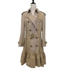 良品 BURBERRY バーバリー バイカラー フリル トレンチコート 8026560 UK8 ベージュ レディース 古着 中古 USEDのサムネイル