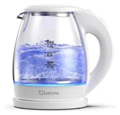 Latuna ラチュナ キングジム LED Skeleton Kettle 電気ケトル ガラス ケトル 湯沸かしケトル LEDライト付 電気 ポット 1.0L ホワイトのサムネイル