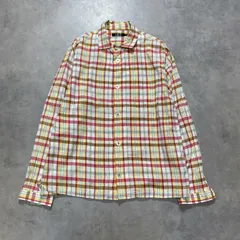 GQ6175◇LOLO : ニュースタンダードマドラスチェックシャツ LS‐428◇M◇赤白系 ロロ チェック 長袖シャツのサムネイル