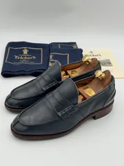 Tricker's トリッカーズ コインローファ UK7.5-5 目安26cm ネイビー 付属品付のサムネイル