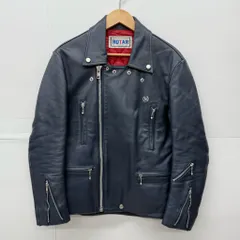 ROTAR ダブルライダースジャケット S ネイビー RT135 1001 ローター レザー 革ジャン 本革 牛革 キルティングライナー ブルー系 【X0661-001】□217のサムネイル