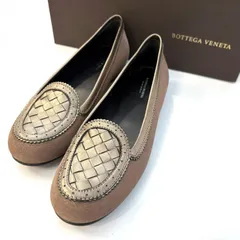 BOTTEGAVENETA イントレチャート スエード フラットシューズ #37 24.cm ベージュ ローファー イタリア製 鑑定済み 正規品 ボッテガヴェネタのサムネイル