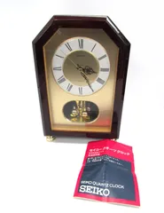 SEIKO セイコー クォーツ クロック 常時回転飾り付き  QW477B 置き時計 インテリアのサムネイル