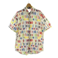 ヴェルサーチジーンズ VERSACE JEANS COUTURE シャツ L 白 ホワイト マルチカラー 半袖 バーコード柄 トップス /PP ■GY18のサムネイル