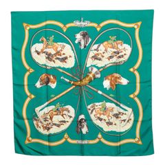 美品】エルメス カレ90 シルクスカーフ 猟犬 ル レッセ クール グレー