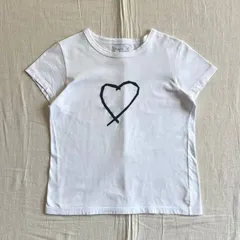 archive　agnès b. PARIS　アニエスベー・パリ　日本製　アイコニック　♡　サラエボハートグラフィックプリント　コットン　半袖 Tシャツ　ピチT　短丈　ホワイト　白T　S～M　Y2K　カジュアル　Sarajevo heart tight-teeのサムネイル