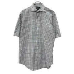90s Polo by Ralph Lauren 半袖 チェックシャツ L ホワイト ブルー ポロラルフローレン ボタン チェック柄 90年代 夏物 a807-6088のサムネイル