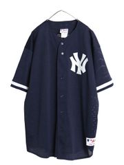 【お得なクーポン配布中!】 USA製 ヤンキース 松井秀喜 ベースボール シャツ メンズ XXL / MLB マジェスティック メッシュ 大リーグ ユニフォーム 重ね着 大きいサイズ
