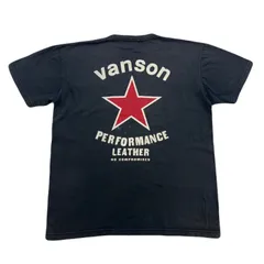 バンソン vanson Tシャツ 半袖 メンズ XL ブラック コットン100％ オーバルロゴ バックプリント レッドスター バイカー ハーレー アメカジのサムネイル
