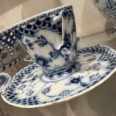 ロイヤルコペンハーゲン ブラックフルーテッド フルレース ベース花瓶
