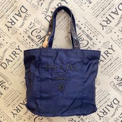 美品/レア】プラダ ビーズロゴ ナイロン ハンドバッグ タッセル 