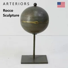 【モデルルーム展示品】 アメリカ ARTERIORS home 「Rocco ロッコ」金属製 球体オブジェ 高さ約27cm 球体約13cm 置物 インド製 アーテリアズ・ホーム インダストリアル 金属製球体に溶接されたような真鍮ゴールドのライン 461v23のサムネイル