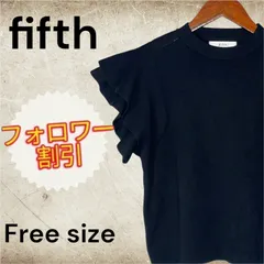 07091　fifth　フィフス　ラッフルスリーブニット　ブラック　黒のサムネイル
