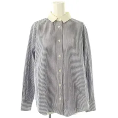 サカイラック sacai luck ストライプ柄シャツブラウス クレリック 長袖 バイカラー 2 青 ブルー 白 ホワイト /BB ■OS ▲Hのサムネイル