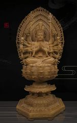 修縁堂】新品！希少品 木彫仏教 精密彫刻 仏師で仕上げ品 孔雀明王