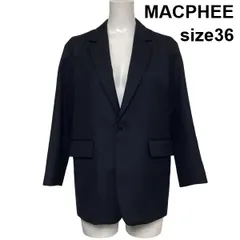 ◆ マカフィー MACPHEE テーラードジャケット ブレザー 長袖 シングルブレスト ダークネイビー ウール混 36 S 7号 レディース S6H760のサムネイル