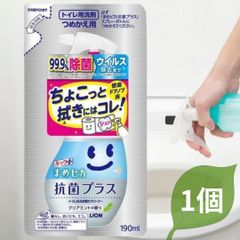 ルックプラス まめピカ 抗菌プラス トイレのふき取りクリーナー つめかえ用 ( 190ml ) 1個 ライオン LION トイレ用洗剤 詰め替え 尿汚れ 除菌 ウイルス除去 プチ泡スプレー