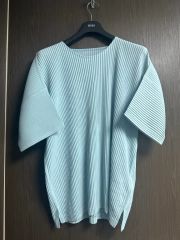 美品✨プリーツプリーズ ボーダーカットソー グリーン×白 メッシュ 3