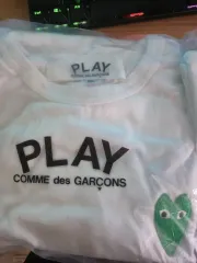 コム・デ・ギャルソン PLAY 半袖Tシャツ グリーンハート 白 XXLのサムネイル