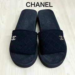 【シャネル CHANEL】マトラッセココマークスライドサンダル フラット 37 ブラック G40144 ⭐︎のサムネイル