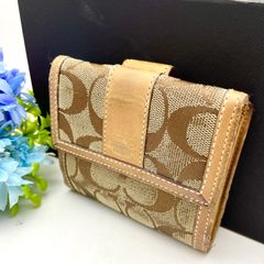 ハンティングワールド 3つ折り 財布 大きめ キャンバス レザー カーキ