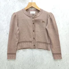 le reve vaniller ル レーヴ ヴァニレ 木馬モチーフ 刺繍 ニット カーディガン セーター 日本製 ブラウン ミルクココア Mサイズ ◎_◇〇☆のサムネイル