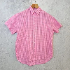 forksy フォルクシー ブラウス オーバーサイズ 半袖 チェック シャツ ギンガムチェック ピンク Fサイズ ◎、□〇のサムネイル