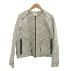 ミッシェルクラン MICHEL KLEIN ジャケット 上着 38 白 ホワイト ノーカラー 長袖 ジップアップ /RN ■GY70のサムネイル