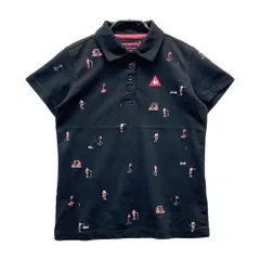 サイズ：M LE COQ GOLF ルコックゴルフ  半袖ポロシャツ 総柄 ブラック系 [240101727166] ゴルフウェア レディース ストストのサムネイル