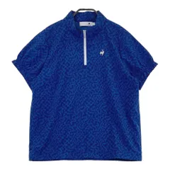 サイズ：LL LE COQ GOLF ルコックゴルフ 2025年モデル 袖シャーリング ハーフジップ半袖Tシャツ 総柄 ネイビー系 [240101737627] ゴルフウェア レディース ストストのサムネイル
