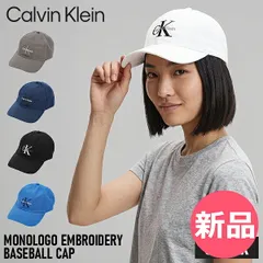 【新品】 カルバンクライン Calvin Klein モノグラム 刺繍ロゴ ベースボールキャップ アジャスター付き メンズ レディース カジュアル 帽子 デイリーコーデ MONOLOGO EMBROIDERY  カラー1 [CV9-74]のサムネイル