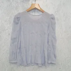 SELECT MOCA  セレクトモカ 前後 2way シアー シャツ ブラウス シースルー 長袖 ブルーグレー ◎、〇□のサムネイル