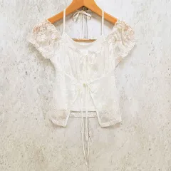 Chico チコ ブラウス オフショルダー ホルターネック リボン レイヤード ホワイト ◎、□〇☆のサムネイル