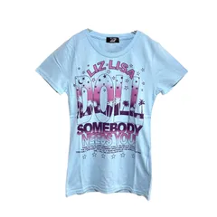 LIZ LISA doll リズリサドール 半袖Tシャツ M ライトブルー 水色 ロゴプリント ヤシの木 グラデーション 綿100% コットン レディース カットソー トップス 新品 タグ付のサムネイル