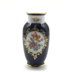 超美品 Noritake ノリタケ 高級 ライン スタジオ コレクション ヴィンテージ 希少 紺色 瑠璃金彩花紋 花瓶 置物 フラワー スタンド m15811のサムネイル