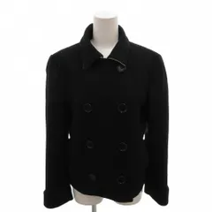 ポールスミス ブラック Paul Smith BLACK 美品 ステンカラーピーコート 42 黒 ブラック ダブルブレスト 無地 長袖 499994 /TL ■ECF006のサムネイル